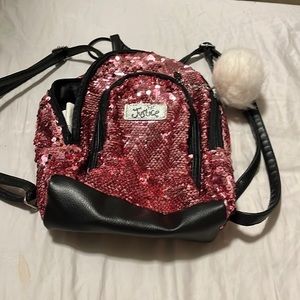 Pink glittery mini backpack from justice